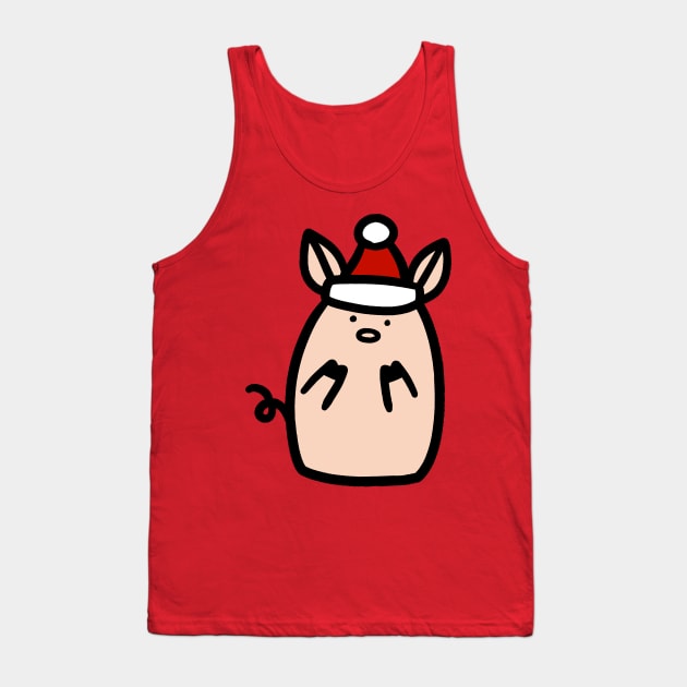 Santa Hat Piggy Tank Top by saradaboru